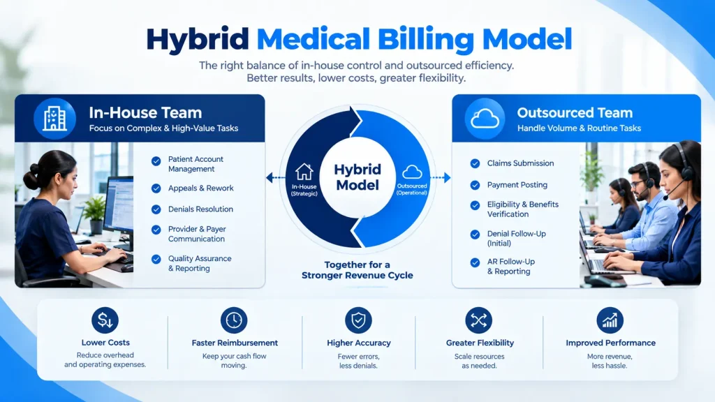 Hybrid Medical Billing Model Infographic