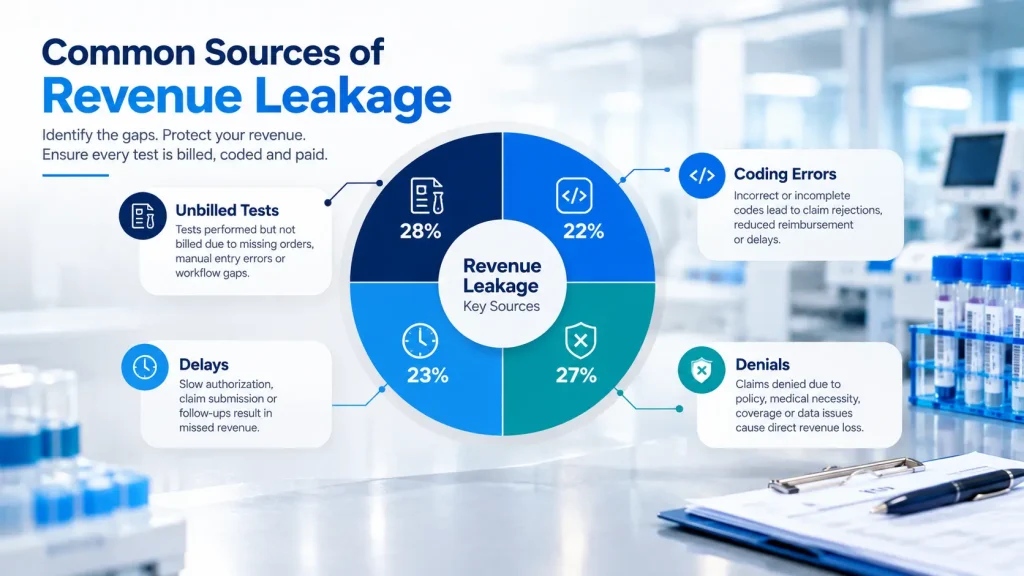 Common causes of revenue leakage in clinical laboratories